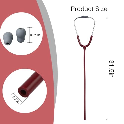 Image of Stethoscope Replacement Tube Burgundy Tubing fits for Littmann III
