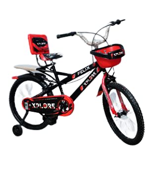 Felix Xplore 20X2.40 Double Seat Bicycle 14 Inch Fully Adjustable with Back Seat & Support for Boys and Girls 2 to 5 Years