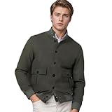 ZEMALON Men Long Sleeve Jacket Men Slim Fit Trend Classic Transition Jacket Men Youth All-Match Outdoor Jacket Men Holiday Fashion Casual Light Jacket B-Olive Green S