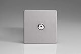 Varilight Brushed Steel Flat Dimension Screwless V-Pro IR 1 Gang 1 x 100W LED Multi-Way Remote/Touch Control Dimmer Master Unit,86x86x30mm