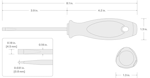 Image of TEKTON 3 /16 in. Slotted Screwdriver (4 in. Shank) | DWS07312