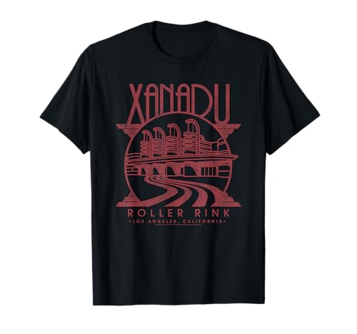 Olivia Newton-John Xanadu Roller Rink Red Distressed Logo T-Shirt