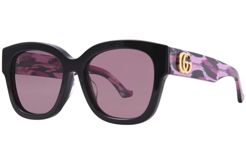 Gucci GG1550SK 004 Black-Pink Stripes/Red Square Woman's Sunglasses