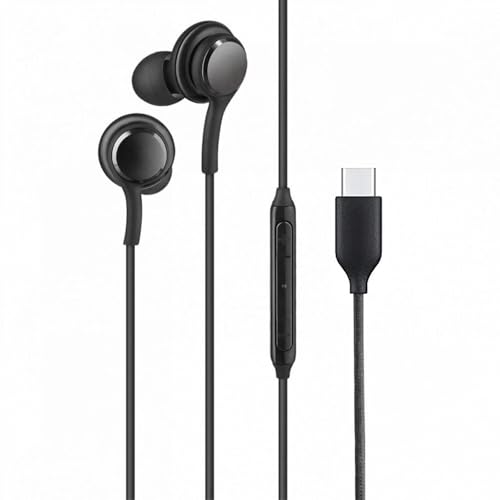 Image of Type-C Earphones for Xiaomi Redmi Note 13 Pro Plus 5G Earphones Original Like Wired in-Ear Headphones Stereo Deep Bass Headset Earbud with Type-C Audio Jack, Mic (CAK2, Black)
