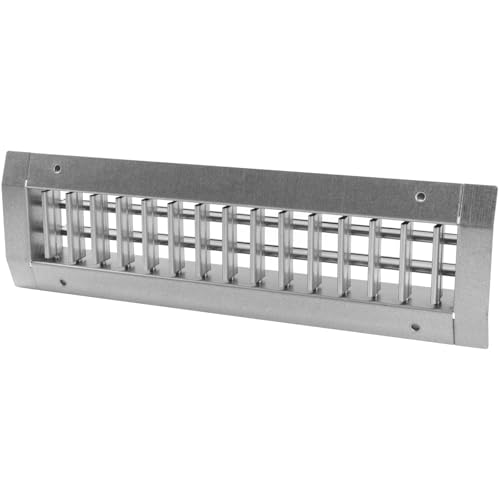 VezoWorks 13' x 3' Grille for Round Spiral Duct - Galvanized Steel Register Vent Cover for HVAC Ducting System - 2 Way Adjustable Louver Blades - Air Duct Ventilation Grill Conditioner/Air Exhaust