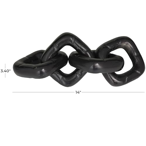 Escultura Decorativa de Cadena de Metal de Aluminio Negro 14" x 5" x 3" miniatura 6