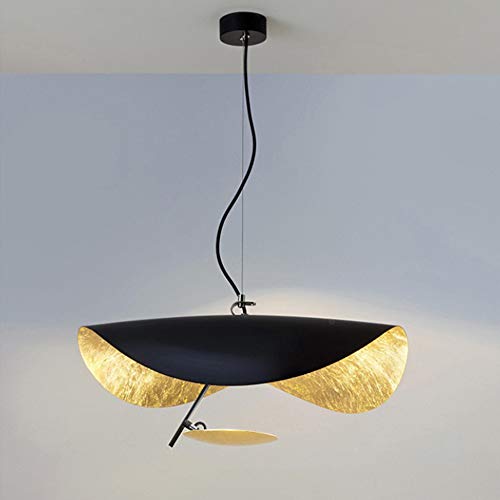 Suspension LED chapeau noir or luminaire suspendu réglable de salle à manger