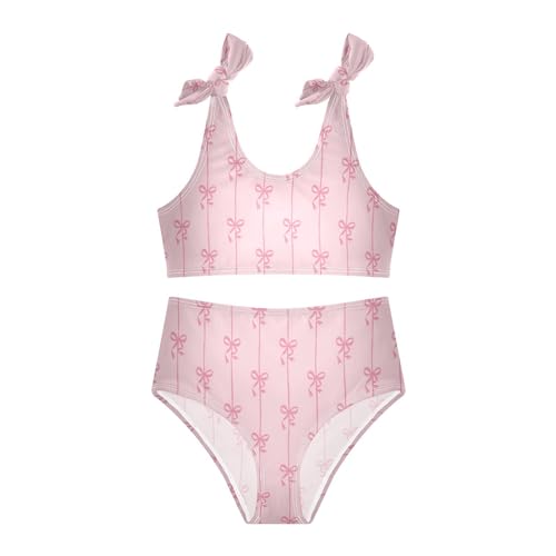 Aslsiy Girl's Swimsuit Tow Piece Bikini Set Tankini Swimwear for Girl Size 3-12T