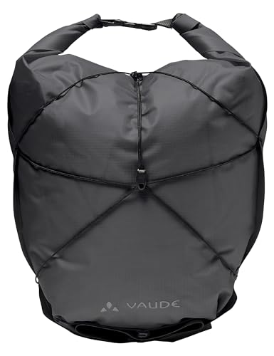 VAUDE Fahrradtaschen Aqua Front Light - ultraleichte Fahrradtaschen - 2 Vorderradtasche (2 x 11L) in schwarz - wasserdicht - Made in Germany