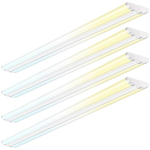 Image of ANTLUX 8FT LED Shop Lights with 3 Watts /3 Lumens /3 CCT Selectable, 60W /80W /100W, 7000lm /9500lm /11500lm, 3000K /4000K /5000K Ultra Slim 8 Foot Strip Light, Wraparound Office Ceiling Fixtures, 4 Pack