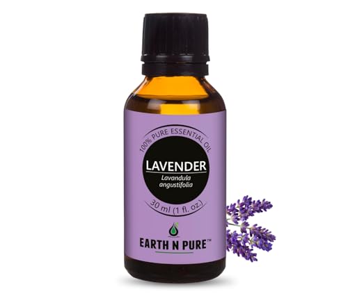 Image of Earth N Pure Lavender Essential Oil Sleep & Relaxation | GC /MS Tested | Rich in Linalool & Linalyl Acetate for Diffuser, Skin & Hair - 30ml