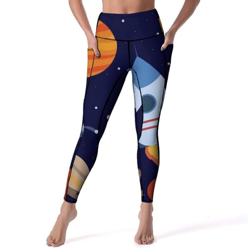 Legging femmes Planète Fusée noir taille S pantalon de sport yoga