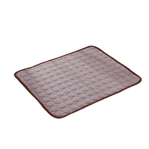 ペット夏用アイスマット 冷却睡眠マット ペットソファーマット フロアマット 犬用アイスマット 春夏用 猫用 冷却マット/632(Pet Ice Silk Mat Brown,XL(100*70cm))