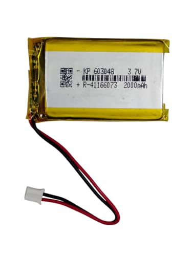 Image of KP Original Battery 3.7V 2000mAH 2PIN Connector Lipo Rechargeable Battery Model KP-603048 | Lithium Polymer Battery for Bluetooth Speaker