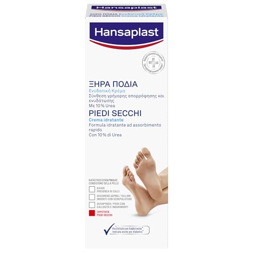 Hansaplast Crema Idratante Per Piedi Secchi, Crema Piedi Intensiva E Nutriente, Crema Piedi Secchi Screpolati, Crema Per Piedi Secchi Con 10% Di Urea,