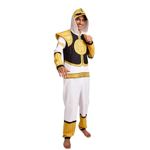 Bioworld Power Rangers Ranger Adult Long Sleeve Hooded Cosplay Onesie Costume Union Suit-Medium