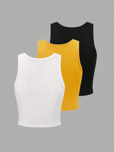 Image of Toochki Tops for Women Crop Top for Women's Tank Activewear Tee Sports Western Casual Cotton Camisole Pack of 3 Combo