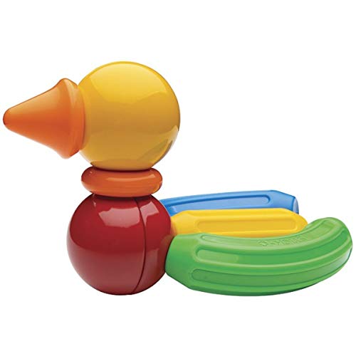 Stick-O magnetische Bausteine für Kinder ab 1 Jahre, kreatives Konstruktionsspielzeug, Lernspielzeug mit Magnet, 20 Modelle für Mädchen und Jungen, Montessori Spielzeug, 10 Teile Set,