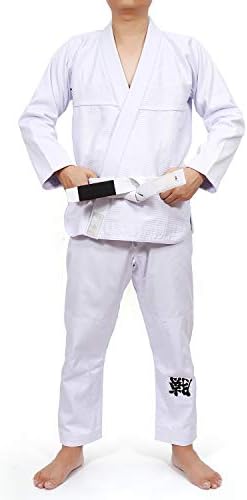 WSULMENG Jiu Jitsu Gi, Brazilian Jiu Jitsu BJJ Gi for Men Grappling AX BJJ Uniform Kimono Training Sets with Belt (A3, Black)