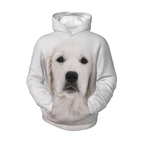White Golden Retriever Boy, Girls Sports Shirt Youth Pullover Fashion Hooded Sweatshirt4