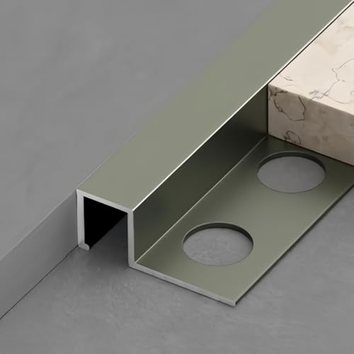 NuoNxuo 見切り材 床 補修材 長さ125cm 2個セット 見切り 床フローリング材 8x10mm 10x12mm ラミネート タイル エッジトリムノージング アルミ合金製 防水性 防錆性 エッジプロテクター 長期間使用可能(D_10*12mm)