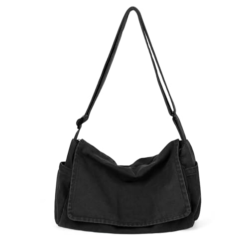 ChuLian Messenger Bag for Women Men Canvas Satchel Bag Travel Hobo Bag Casual Crossbody Shoulder Bag Sling Bag