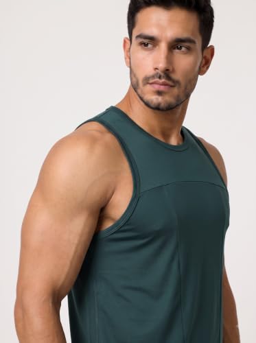 Image of CHKOKKO Men's Workout Gym T-Shirt Lightweight Sleeveless T-Shirt