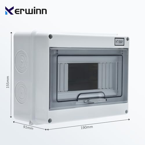 Kerwinn HT-8WAY-BOX 8 Way Distribution Protection Box,Abs/Pc Alloy Plastic Transparent Cover Circuit Breaker Box Ip66 Waterproof Distribution Box thumb #1