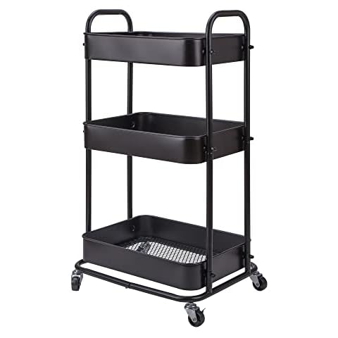 YOHKOH 3-Tier Metal Rolling Utility Cart Cover