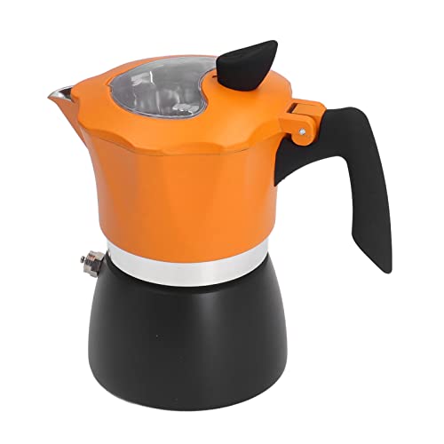 Stovetop Espresso Maker, Moka Pot Cafetera italiana Espresso Pot Moka Estufa Cafetera para viajes Oficina en el hogar 150ml Naranja