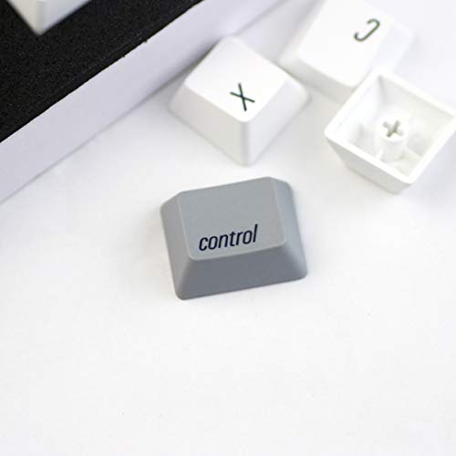 Qisan Keycaps 108 Keys PBT Keycaps Set PBT Portachiavi sottotegola per tastiere meccaniche-Grigio Combo Bianco