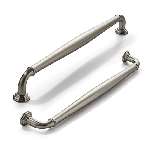 khtumeware 10 Pack 8 Inch(203mm) Brushed Satin Nickel Heavy Duty Solid Cabinet Handles Cabinet Pulls Heavy Duty Solid Cabinet Hardware for Cupboard Drawer Pulls Dresser Handle by khtumeware - Used condition - US$60.58