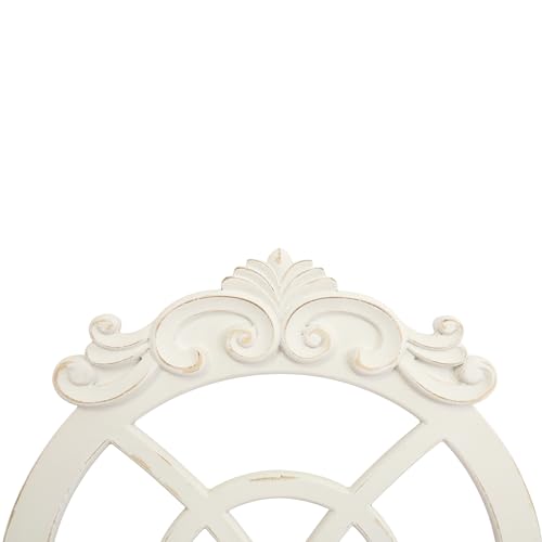 ABBSR Rustic Farmhouse Window Frame Wall Decor 36 “x20”, Distressed Wood Carving Arch Cathedral Wall Decor, Window Panel Sculpture for Home Living Room
