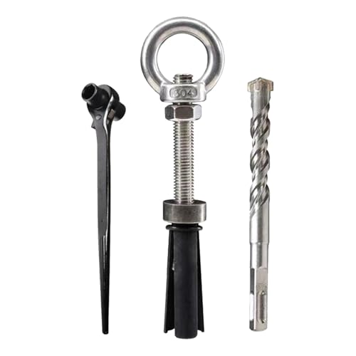Ruhnjyg de, cáncamos con tuercas - Tornillo de expansión de anillo de cáncamo de acero inoxidable | Ganchos para pared de hormigón, ojales de tornillo reutilizables, cáncamo para uso doméstico,