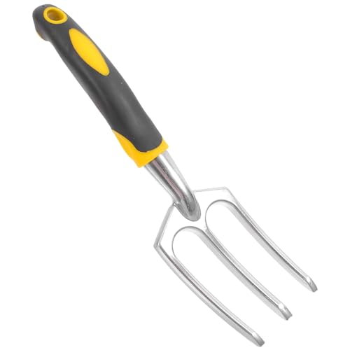 Levemolo Herramienta de Jardinería Tenedor de Mano de Acero Inoxidable con Mango Cómodo para Cultivo y Aireación Espacios Reducidos para Flores y Huertos Pequeños
