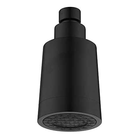 SHAMANDA Luxuly High Pressure Shower Head, Brass Fixed shower head with 360 Swivel Ball Joint, Matte Black Cover