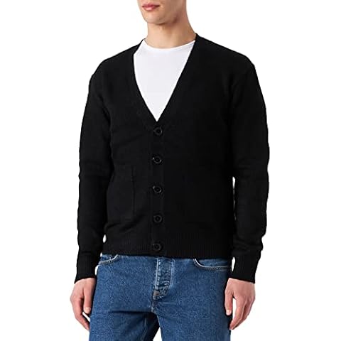 Urban Classics Men's Chunky Cardigan Sweater, Black, M Cover