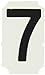 Brady 5050-7 Gothic Quik-Align 2" Height, 1-1/4" Width, B-933 Vinyl, Black Color Number, Legend "7" (Pack Of 10)