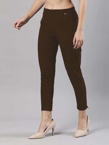Image of Femmora Comfortable Fit Solid Straight Pant, Breathable Cotton Fabric with Side Zip Button Closure, for Women, Pack of 1