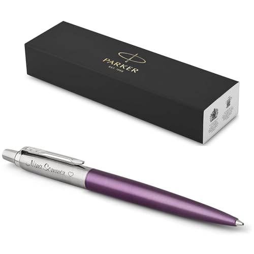 Bild: PARKER Jotter Core Recycled mit Gravur | Premium Stift | Geschenkbox | blaue Mine | personalisiertes Geschenk | Namen | Geburtstag (Victoria Violett C.C.) f�r 26,90 EUR bei amazon.de