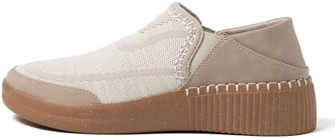 Dearfoams Women's Lee Lightweight Easy on/Off Knit Sneaker, Tan, 11 | Image 3