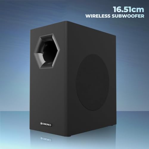 Image of ZEBRONICS Juke BAR 6100DWS PRO 340W with Multi Connectivity (BT 5.0 | HDMI (ARC) |Optical in | USB | AUX),Wireless Subwoofer,RGB LED Lights, Wall Mountable Sound Bar with Virtual 5.1 and LED Display