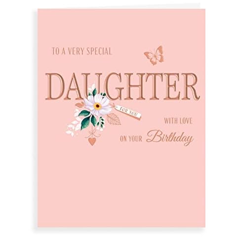 Avant Garde Studios Birthday Card Daughter - 8 x 6 inches, H90039,pink Cover