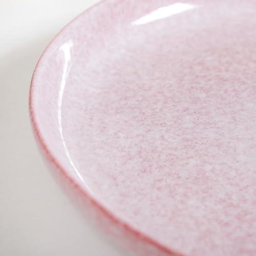 Image of Nestasia Ceramic Set of 6 Dinner Plates (10 Inch Each) - Microwave & Dishwasher Safe Full Plates with Stoneware Texture - Perfect for Home, Kitchen, Dining & Gifting (Pastel Pink)