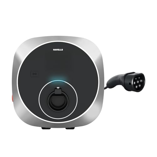 Image of Havells 7.4 kW MotrON PRO Smart EV Charger|2m & 5m Output TPU Cable| Wi‑Fi, GSM, 4G| OCPP 1.6| ARAI & IEC|IP66, IK10 & UV Safe|10+ Electrical Safety Features|2 Yr Warranty