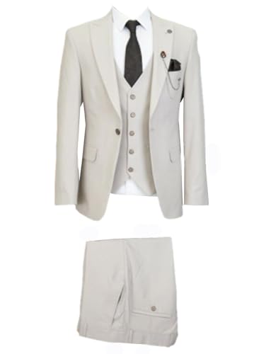 Costume homme 3 pièces à revers en pointe smoking haut de gamme ajustable