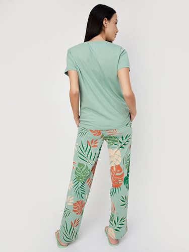Image of Max Women's Printed Round Neck Half Sleeve Cotton Pyjama Set