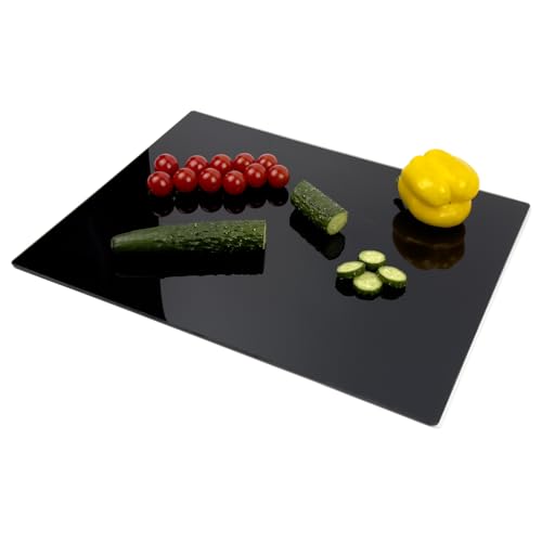 Tempered Glass Cutting Board for Kitchen, Black Cutting Board for Countertop, Dishwasher Safe, Scratch Resistant, Heat Resistant, Shatter Resistant (20