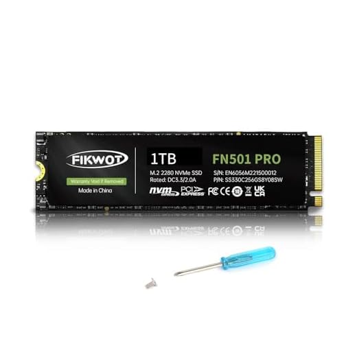Fikwot FN501 Pro 1TB NVMe SSD - M.2 2280 PCIe Gen3 x4 Internal Solid State Drive with Graphene Cooling Sticker, Up to 3,500MB/s, SLC Cache 3D NAND TLC, Compatible with Laptop & PC Desktop
