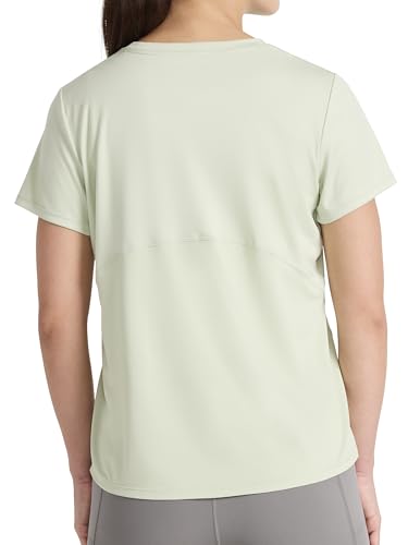 Reebok Women’s Align Interlock Short Sleeve Crewneck T-Shirt, Standard Fit, Lightweight Poly Interlock Fabric, Sea Foam, Large - image 2
